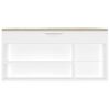 vidaXL Shoe Bench with Cushion High Gloss White 104x30x49 cm Engineered Wood