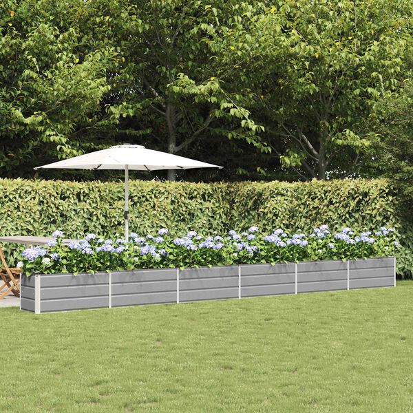 vidaXL Planter Light Grey 580 x 50 x 45 cm Galvanised Steel