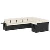vidaXL 9 Piece Garden Sofa Set with Cushions Black Poly Rattan