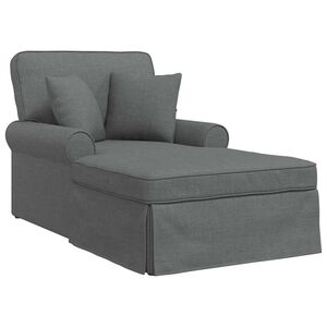 vidaXL Chaise Lounge with Skirt 3 pcs Dark Grey Fabric