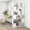 vidaXL Book Cabinet Room Divider High Gloss White 100x24x188 cm