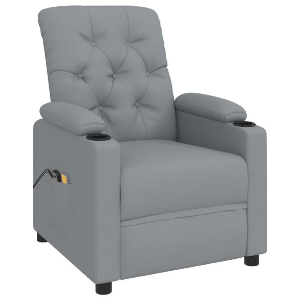 vidaXL Stand up Massage Chair Light Grey Fabric