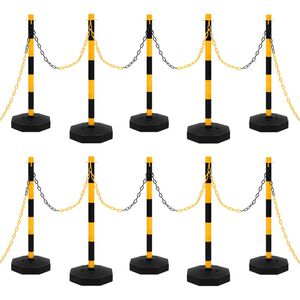 vidaXL Chain Post Set with 10 m Plastic Chain