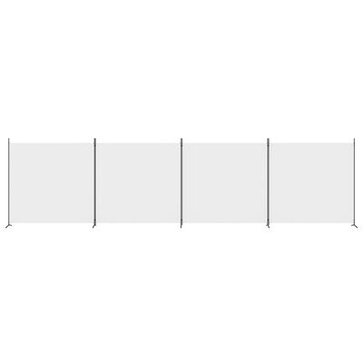vidaXL 4-Panel Room Divider White 698x180 cm Fabric
