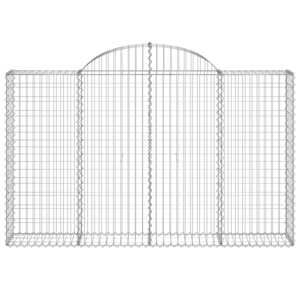 vidaXL Arched Gabion Baskets 15 pcs 200x30x120/140 cm Galvanised Iron