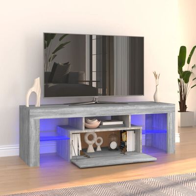 vidaXL TV Cabinet with LED Lights Grey Sonoma 120x35x40 cm
