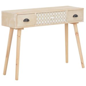vidaXL Console Table | Natural wood with multicoloured drawers