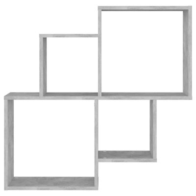 vidaXL Wall Cube Shelf Concrete Grey 80x15x78.5 cm Engineered Wood