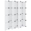 vidaXL Storage Cube Organiser with 12 Cubes and Doors Transparent PP