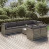 vidaXL 9 Piece Garden Lounge Set with Cushions Grey Poly Rattan