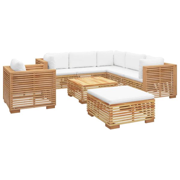 vidaXL 8 Piece Garden Lounge Set with Cushions Solid Teak Wood