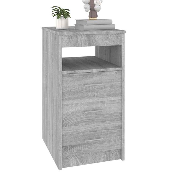 vidaXL Drawer Cabinet Grey Sonoma 40x50x76 cm Engineered Wood