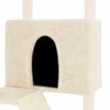 vidaXL Cat Tree with Sisal Scratching Posts Cream 143 cm