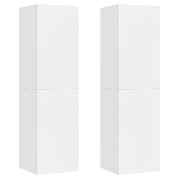 vidaXL TV Cabinets 2 pcs White 30.5x30x110 cm Engineered Wood