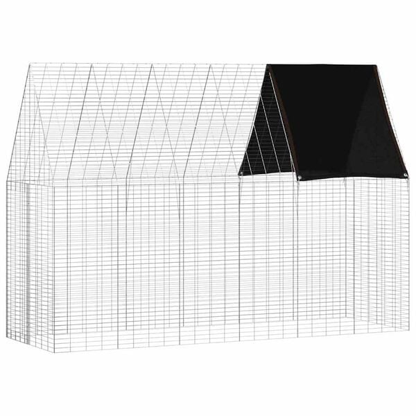 vidaXL Rabbit Cage Silver 300 x 100 x 210 cm Galvanised Steel