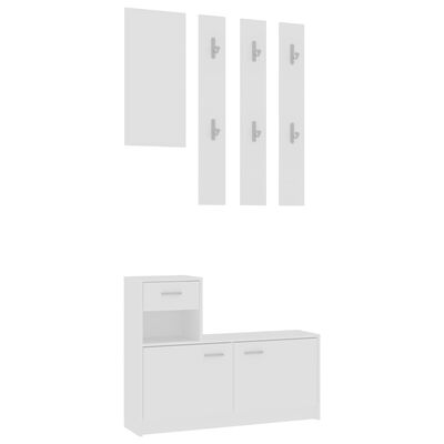 vidaXL Hallway Unit White 100x25x76.5 cm Engineered Wood