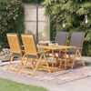 vidaXL 5 Piece Garden Dining Set with Grey Cushions Solid Teak Wood