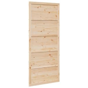 vidaXL Barn Door 90 x 2.5 x 208 cm Solid Pine Wood Natural