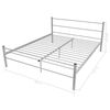 vidaXL Bed Frame without Mattress Grey Metal Queen Size