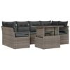 vidaXL Garden Sofa Set with Storage 7 pcs Grey Poly rattan