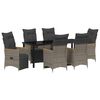 vidaXL Garden Dining Set 7 pcs Grey Poly Rattan