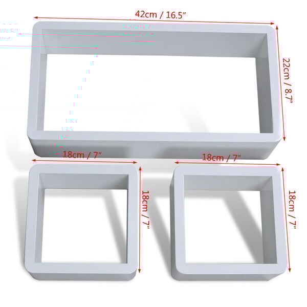 Cuboid shelf set of 3