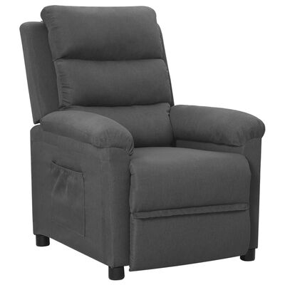 vidaXL Recliner Chair Dark Grey Fabric