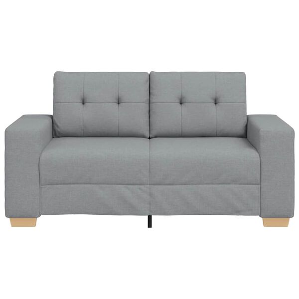 vidaXL Loveseat Sofa Light Grey 160x77x82 cm Fabric