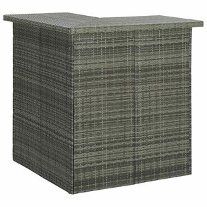 vidaXL Bar Table | Grey | PE rattan, steel | Corner | Bar Table | Rectangular