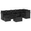 vidaXL 8 Piece Garden Sofa Set with Cushions Black Poly Rattan