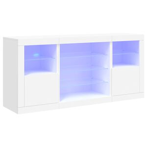 vidaXL Sideboard with LED Lights White 142,5x37x67 cm