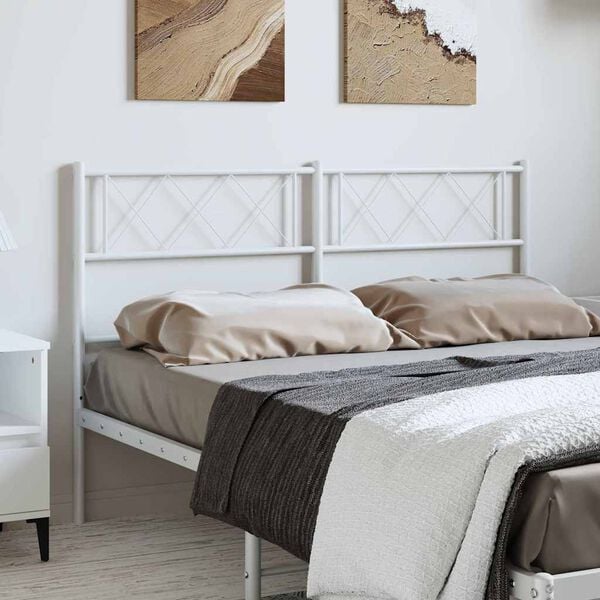 vidaXL Metal Replace Headboard White 150 cm