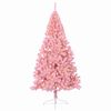 vidaXL Artificial Pre-lit Christmas Tree with 300 LEDs Pink 210 cm PVC