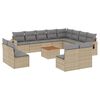 vidaXL 13 Piece Garden Sofa Set with Cushions Mix Beige Poly Rattan