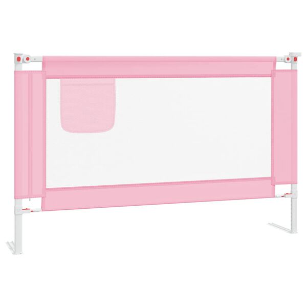 vidaXL Toddler Safety Bed Rail Pink 120x25 cm Fabric