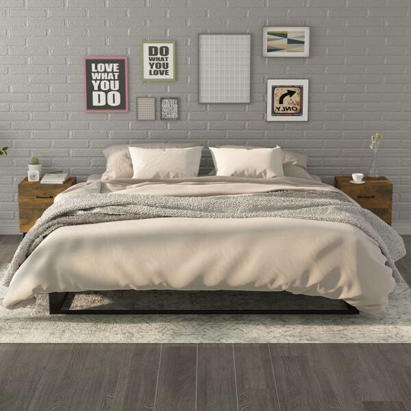 vidaXL Bedside Cabinets 2 pcs Smoked Oak 40x35x47.5 cm