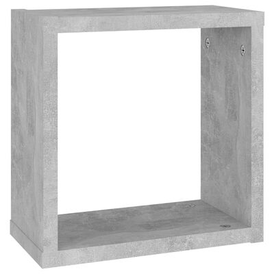 vidaXL Wall Cube Shelves 4 pcs Concrete Grey 30x15x30 cm