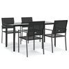 vidaXL 5 Piece Garden Dining Set Poly Rattan and Steel