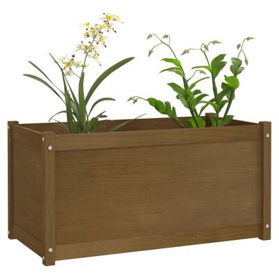 vidaXL Garden Planters 2 pcs Honey Brown 100x50x50cm Solid Pinewood