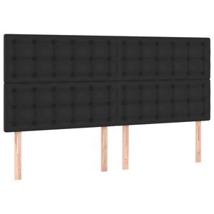 vidaXL Headboard Black 200x5x118/128 cm Faux Leather