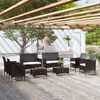 vidaXL 8 Piece Garden Lounge Set with Cushions Poly Rattan Black