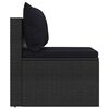 vidaXL 4 Piece Garden Sofa Set with Cushions Black Poly Rattan