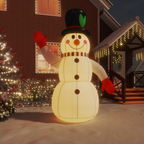 vidaXL Christmas Inflatable Snowman with LEDs 300 cm