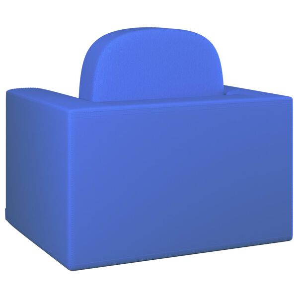 vidaXL 2-in-1 Children Sofa Blue Faux Leather