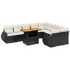 vidaXL 10 Piece Garden Sofa Set with Cushions Black Poly Rattan