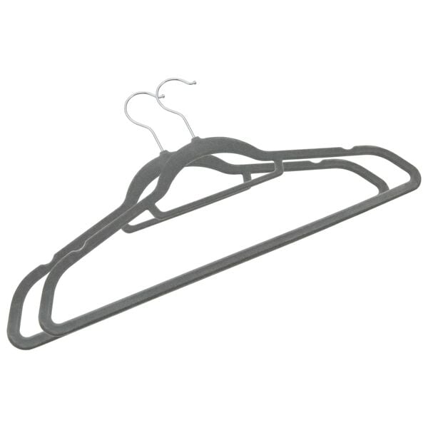 vidaXL 50 pcs Clothes Hanger Set Anti-slip Grey Velvet