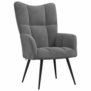 vidaXL Relaxing Chair | Dark Grey | Velvet, Steel | Standard | Modern