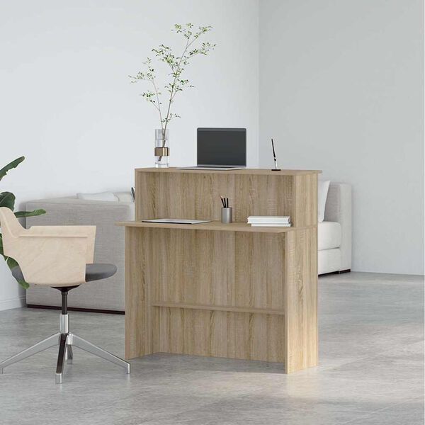 vidaXL Reception Desk Sonoma Oak 100x50x103.5 cm Engineered Wood