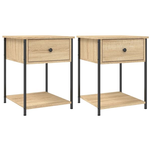 vidaXL Bedside Tables 2 pcs Sonoma Oak 44x45x58 cm Engineered Wood