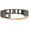 vidaXL Hot Tub Surround Grey Poly Rattan and Solid Wood Acacia